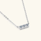 925 Sterling Silver Inlaid Moissanite Bar Necklace Trendsi