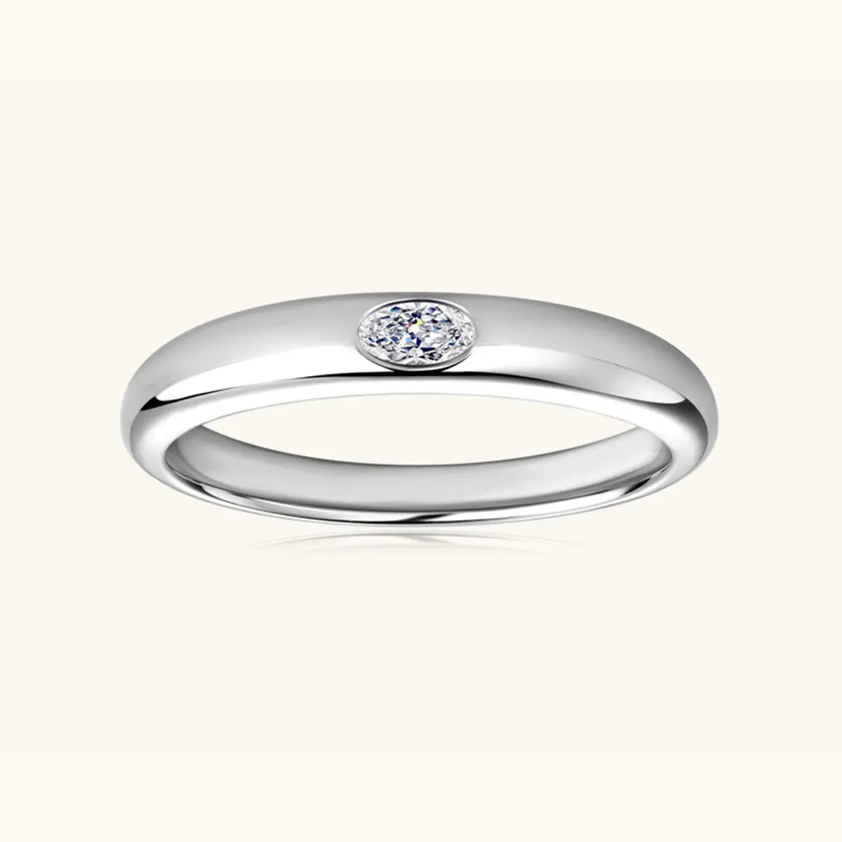 925 Sterling Silver Inlaid Moissanite Ring Trendsi