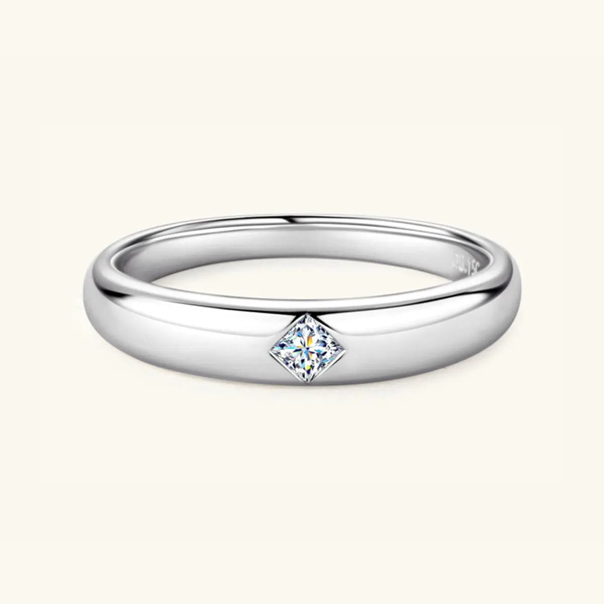 925 Sterling Silver Inlaid Moissanite Ring Trendsi