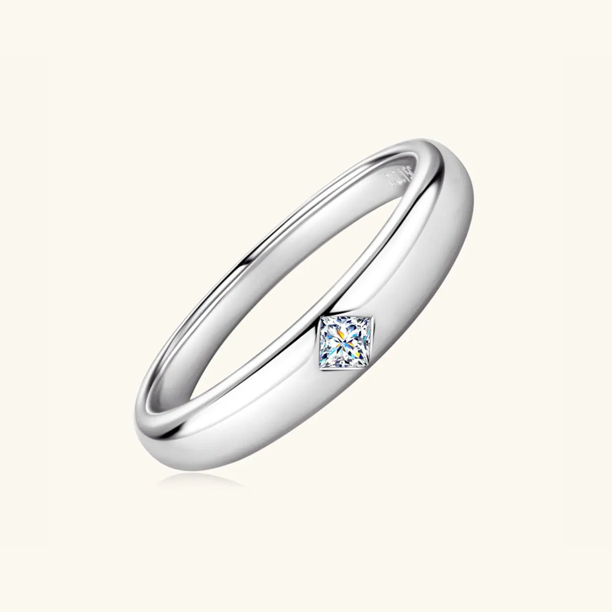 925 Sterling Silver Inlaid Moissanite Ring Trendsi