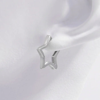 925 Sterling Silver Inlaid Zircon Star Earrings Trendsi