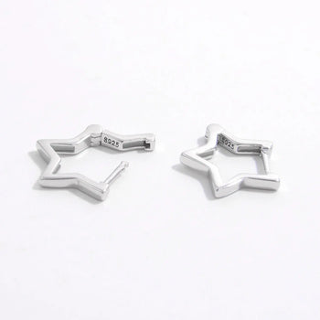 925 Sterling Silver Inlaid Zircon Star Earrings Trendsi