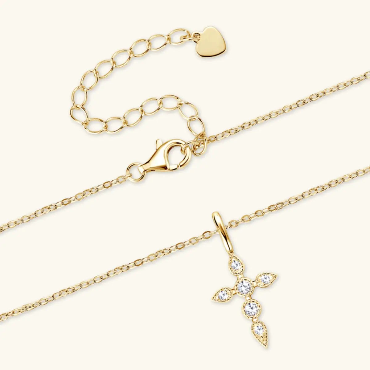 925 Sterling Silver Moissanite Cross Pendant Necklace Trendsi