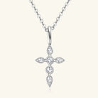 925 Sterling Silver Moissanite Cross Pendant Necklace Trendsi