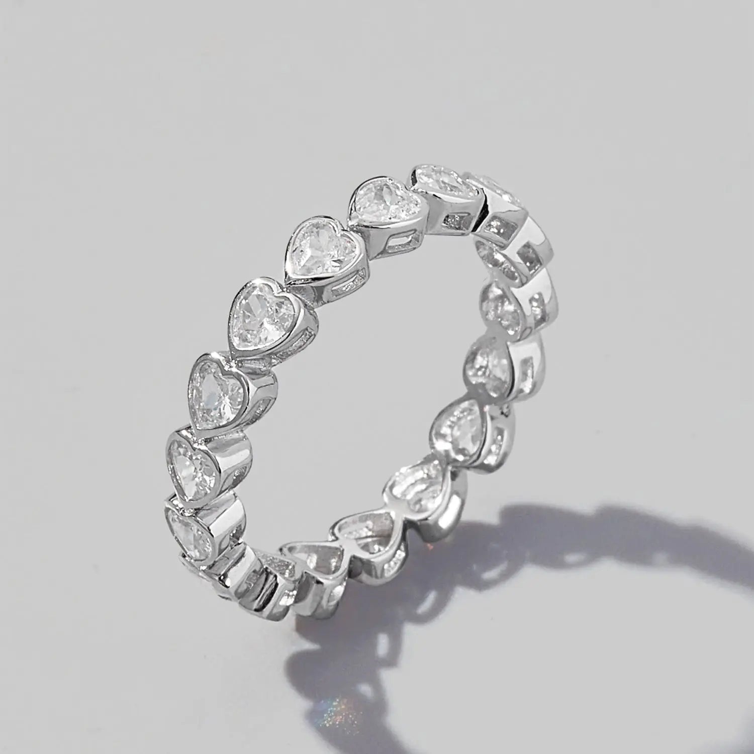 925 Sterling Silver Zircon Heart Ring Trendsi