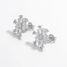 925 Sterling Silver Zircon Snowflake Earrings Trendsi