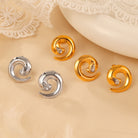 Titanium Steel Zircon Spiral Shape Earrings Trendsi