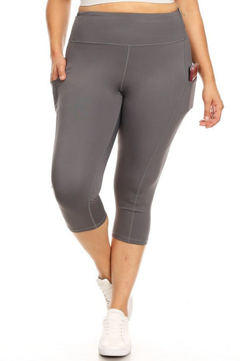 High Waist Tech Pocket Workout Capri Leggings Yelete