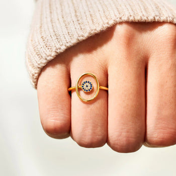 925 Sterling Silver Evil Eye Ring Trendsi