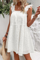 Ruffled Square Neck Wide Strap Dress Trendsi