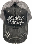 Crazy Thankful Embroidered Trucker hat Ocean and 7th