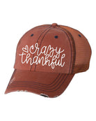 Crazy Thankful Embroidered Trucker hat Ocean and 7th