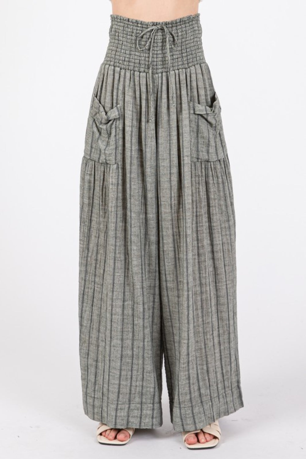 SAGE + FIG Cotton Gauze Wash Stripe Pants Trendsi