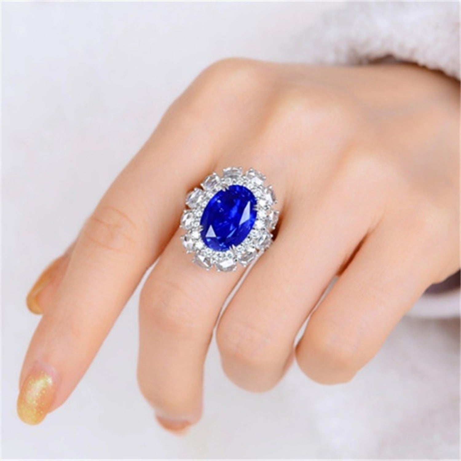 Platinum-Plated Zircon Ring