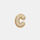 Gold-Plated Inlaid Zircon Letter Necklace Trendsi