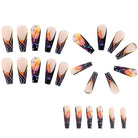 Press-on Nails Black Colorful Waves Lashy B Lash Bar