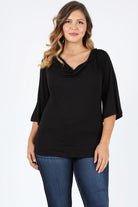 Plus size cowl neck basic top Bagel