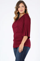 Plus size cowl neck basic top Bagel