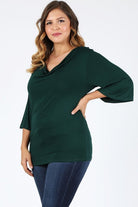 Plus size cowl neck basic top Bagel