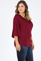 Plus size cowl neck basic top Bagel