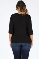 Plus size cowl neck basic top Bagel