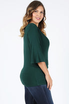 Plus size cowl neck basic top Bagel