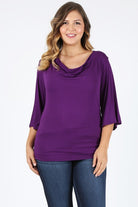 Plus size cowl neck basic top Bagel