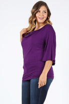 Plus size cowl neck basic top Bagel