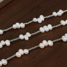 Freshwater Pearl Titanium Steel Bead Necklace Trendsi