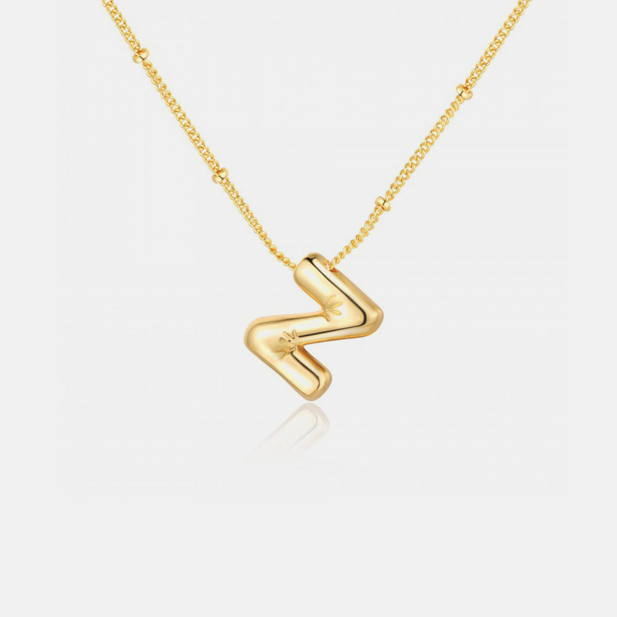 Gold-Plated Letter Pendant Necklace Trendsi