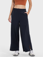 Slit Wide Leg Active Pants Trendsi