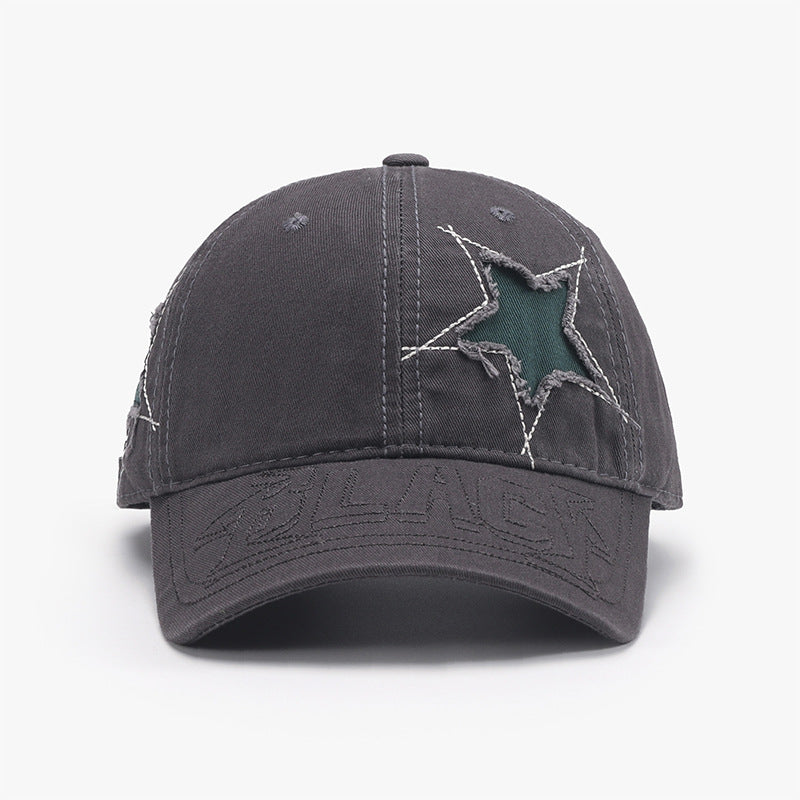 Adjustable Star Raw Hem Cap Trendsi