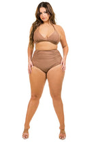 Two Piece High Waist with Rughe Front Mermaid Swimwear