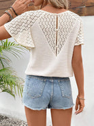 V-Neck Flutter Sleeve Blouse Trendsi