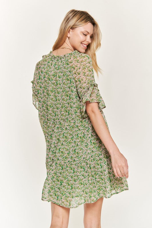 Floral print v-neck mini dress Jade By Jane