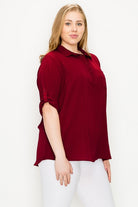 Plus Size KOSHIBO ROLL UP SLEEVE TOP Bagel