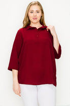 Plus Size KOSHIBO ROLL UP SLEEVE TOP Bagel