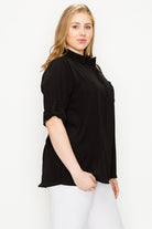 Plus Size KOSHIBO ROLL UP SLEEVE TOP Bagel