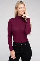 Long-Sleeve Turtleneck Bodysuit Ambiance Apparel