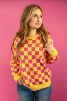 Charlotte Checkered Sweater Bliss Dropship