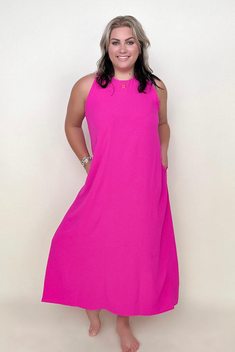 Be Stage Sleeveless Airflow A-Line Maxi Dress Kiwidrop