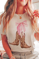 COWGIRL BOOTS BOW Graphic T-Shirt A. BLUSH CO.