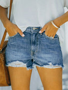 Women's Summer Denim Shorts Distressed Ripped Hole  HEDV8AAAD5 Casual Chic Boutique