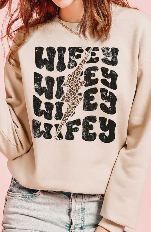 LEOPARD LIGHTNING WIFEY Graphic Sweatshirt BLUME AND CO.