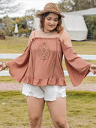 Frill Square Neck Long Sleeve Blouse Casual Chic Boutique