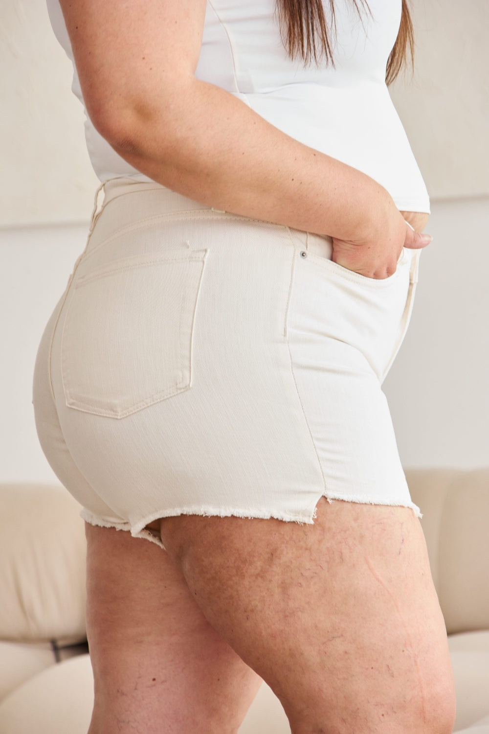 RFM Full Size Tummy Control High Waist Denim Shorts Trendsi