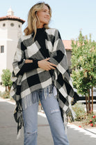 Buffalo Check Tassel Poncho Leto Accessories