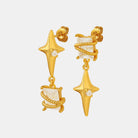 Zircon Copper Geometric Drop Earrings Trendsi