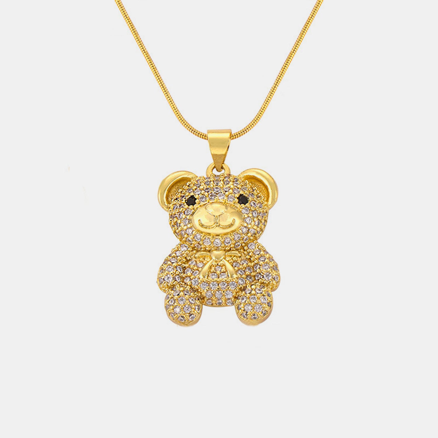 Titanium Steel Gold-Plated Bear Pendant Necklace Trendsi