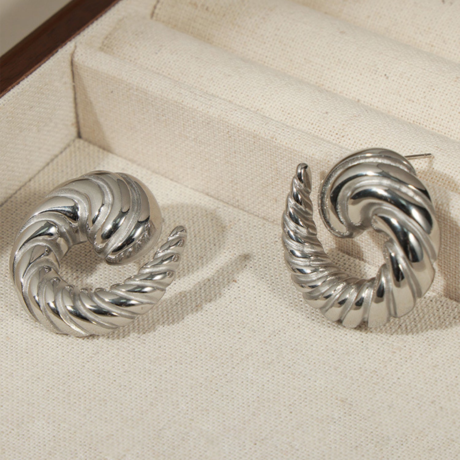 Titanium Steel Spiral Shape Stud Earrings Trendsi